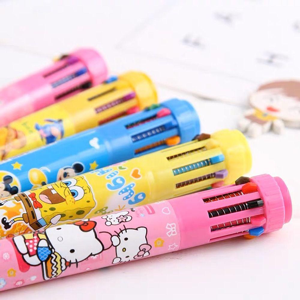 Bút Bi Ngòi 0.5mm In Họa Tiết Hoạt Hình Dễ Thương Màu Sắc Ngẫu Nhiên