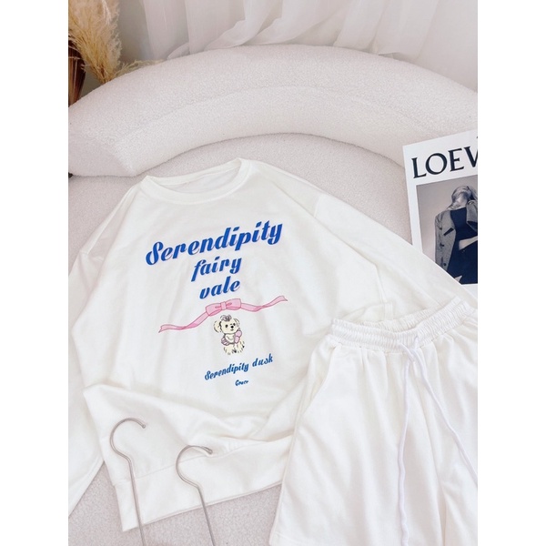 SÉT THUN ÁO TRẮNG IN CHỮ + QUẦN CHUN RÚT DÂY