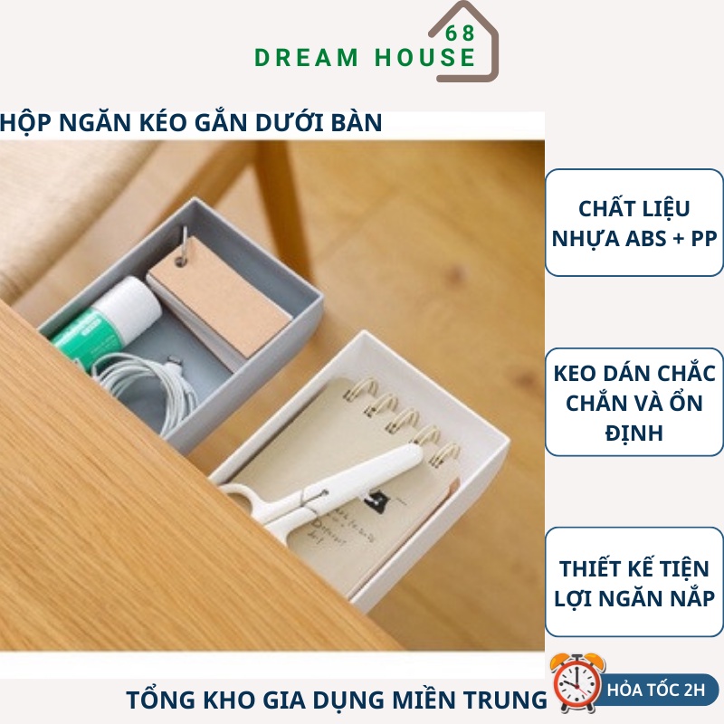 Hộp Ngăn Kéo Dưới Bàn Tiện Lợi , Nhỏ Gọn Ngăn Nắp Để Lưu Trữ Những Đồ Sử Dụng Thương Xuyên