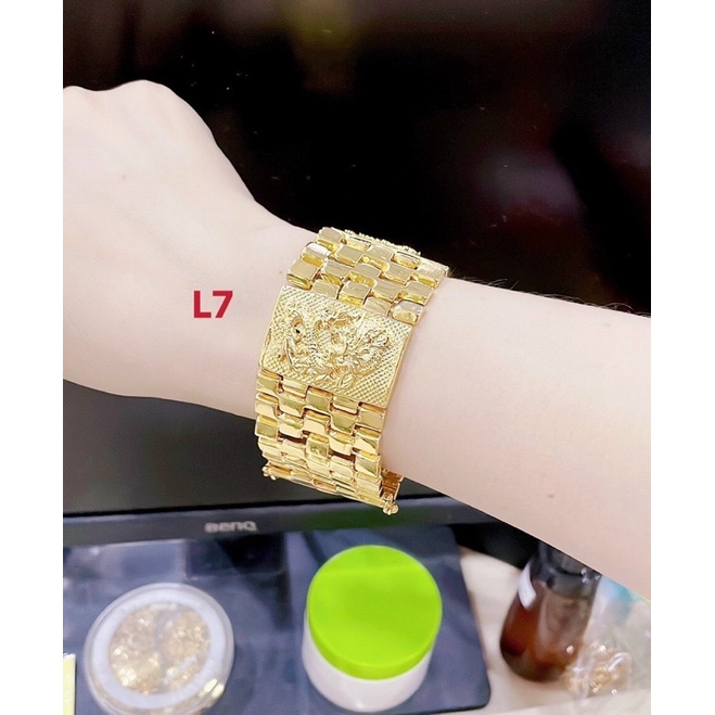 Lắc tay nam rồng bản lớn ngang 35mm mạ vàng 18 cao cấp mẫu mới về