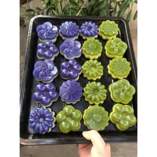 Bộ 10 khuôn rau câu hình bông, hoa có nắp đậy làm thạch rau câu, bánh da lợn( khuôn nhựa)