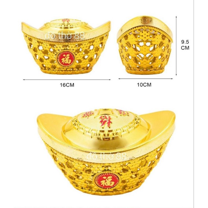 thỏi vàng lưới hoa mai làm tháp tỏi,oản tài lộc trang trí tết