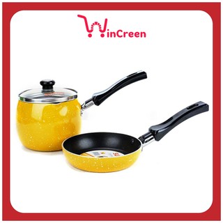 Bộ nồi ăn dặm cho bé supor t0305 có chống dính, nồi 10cm, chảo 12cm