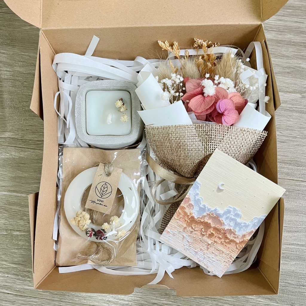 Hộp quà handmade TẶNG THIỆP POSTCARD xinh xắn sinh nhật bạn bè, tặng bạn gái, người yêu