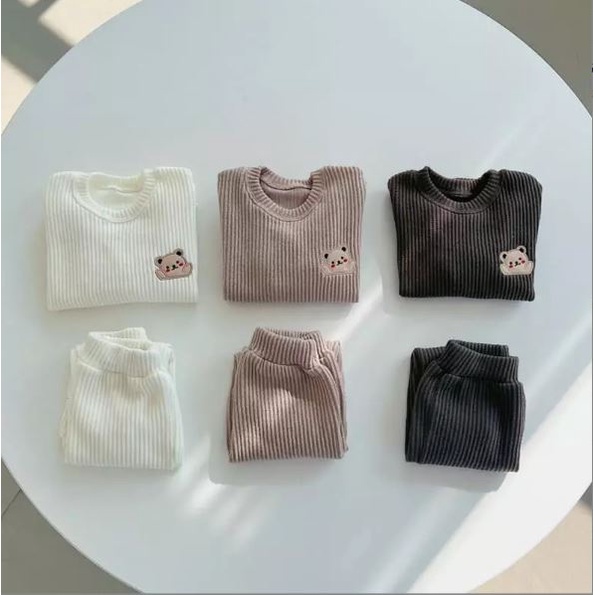 🌈FREESHIP 🌈 bộ dài tay cho bé chất len tăm mềm co giãn tốt B2