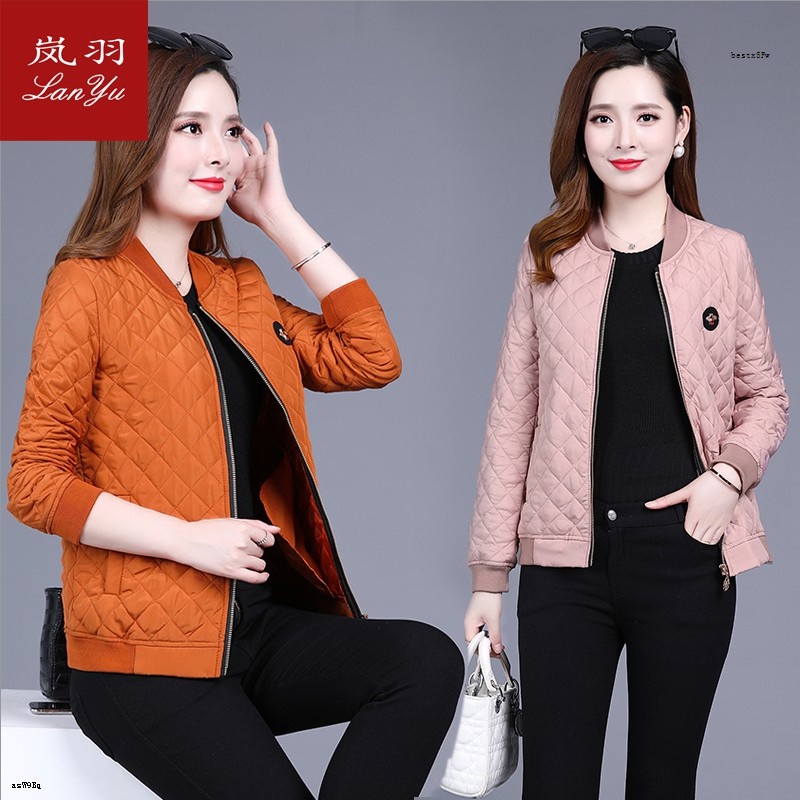 Áo Khoác Phao Đệm Cotton Gọn Nhẹ Dáng Ngắn Thời Trang Thu Đông Cho Phụ Nữ Trung Niên