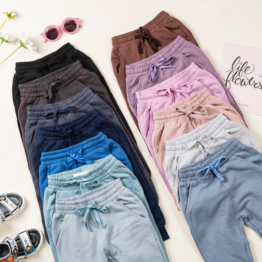 Quần nỉ jogger BÉ TRAI-BÉ GÁI CUPPY CAKE size đại 2Y ĐẾN 11y chất nỉ cotton co giãn thoải mái