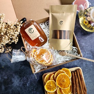 Set Quà Tặng Sinh Nhật Bạn Gái/ Quà Tặng Mẹ Mật Ong Cam Quế CTG320 Hũ Dẹp