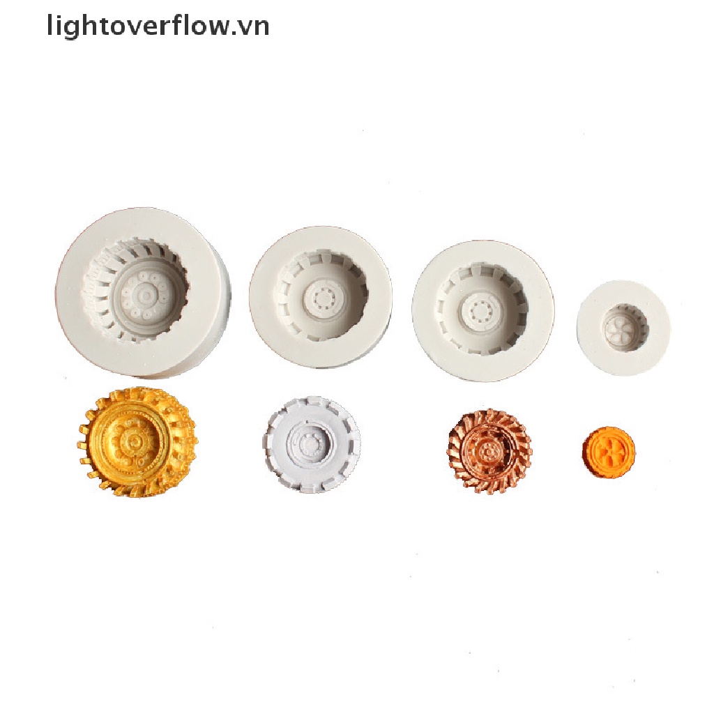 Khuôn Silicon Làm Bánh Kem / Kẹo Ngọt Hình Bánh Xe Độc Đáo DIY