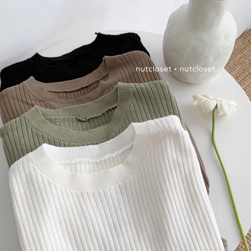 Áo len tăm nữ mongtoghi cộc tay mềm mịn hàng chuẩn loại 1 nhiều màu thời trang | BigBuy360 - bigbuy360.vn