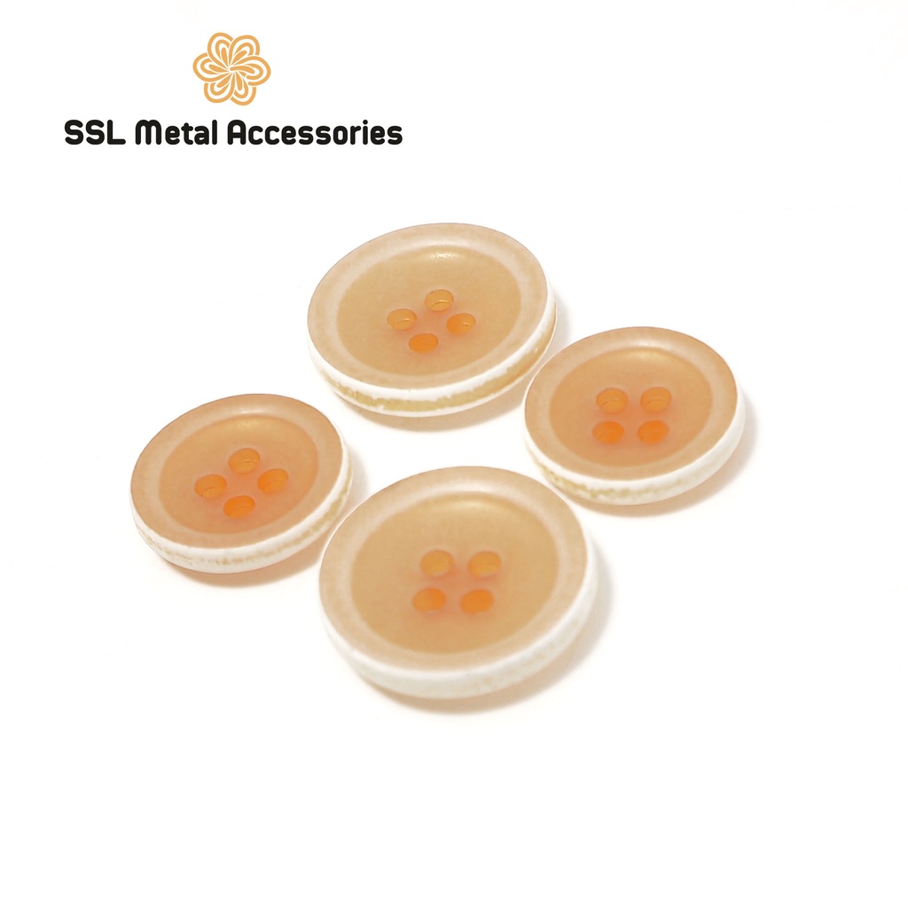 Set 10 Cúc áo nút áo nhựa 4 lỗ dành cho áo khoác, áo dạ màu nâu Resin Button JZL-B01 15mm