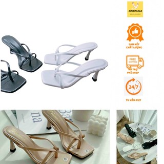 Sẵn Dép kẹp cao gót dây mảnh- guốc 7f dây mảnh