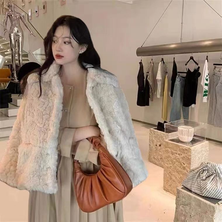 [Giao Ngay] Áo Khoác Lông Thỏ Giả Dày Dáng Rộng Phong Cách Mới Cho Nữ