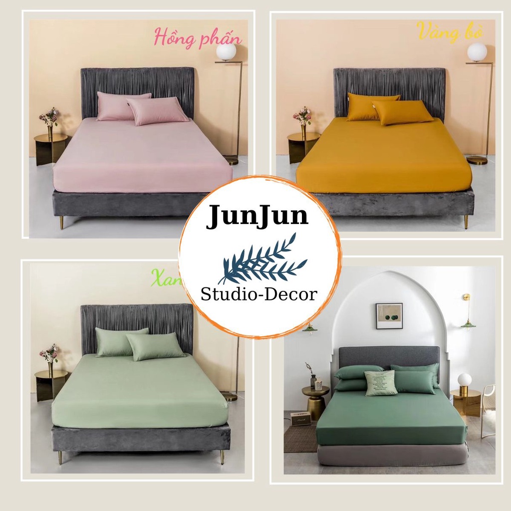 (1) TH Set GA GỐI Lụa tencel trơn 60s cao cấp LIDACO mát lạnh mùa hè