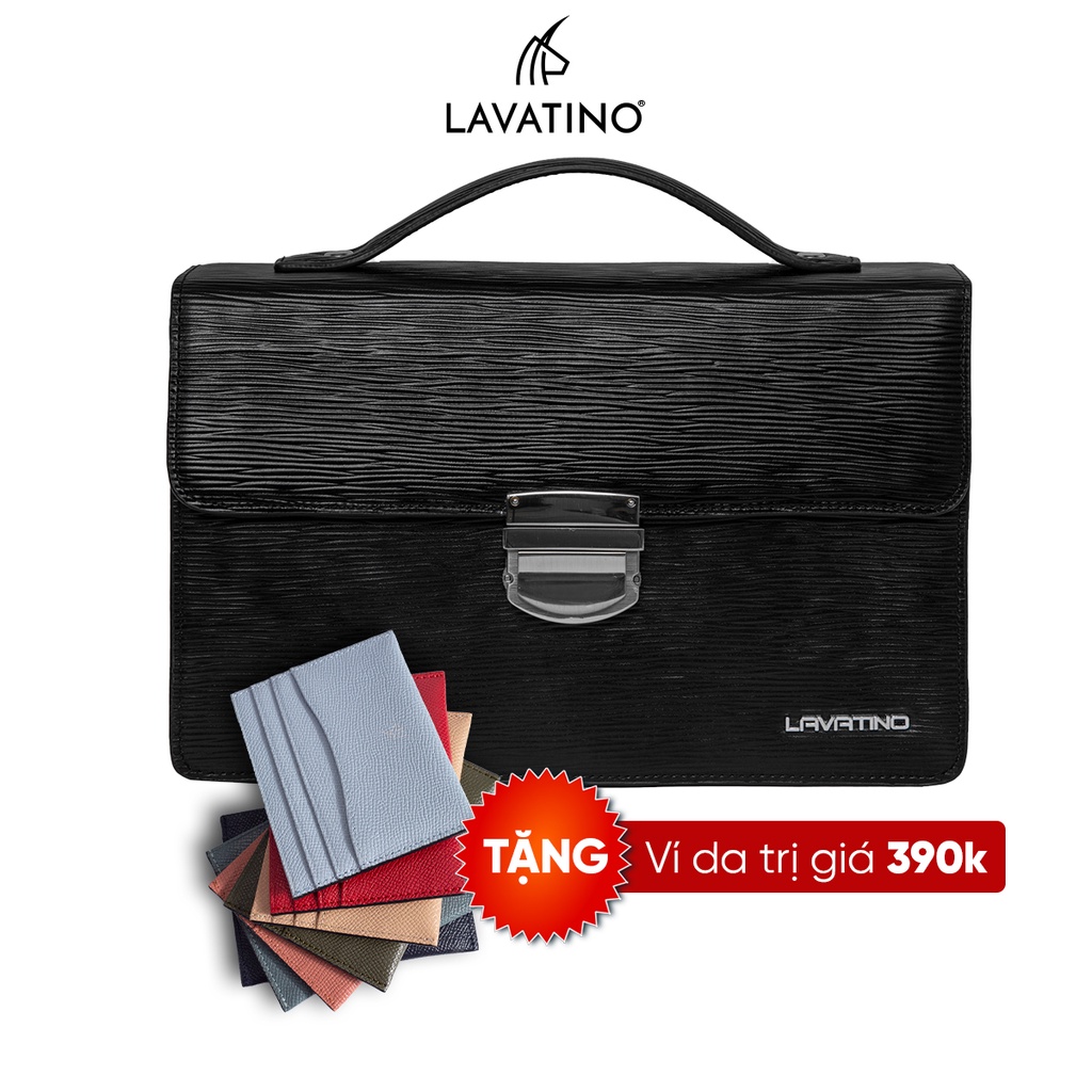 Ví Nam Cầm Tay ROWAN Clutch Da Bò Thật Cao Cấp Thiết Kế Quai Xách Chính Hãng LAVATINO - CLB20