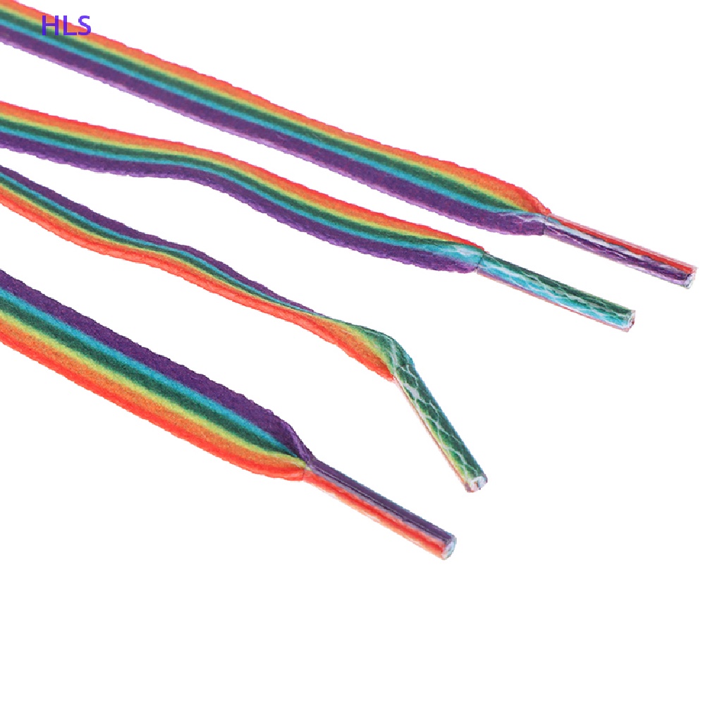 1 Cặp Dây Giày Dẹt Màu Gradient Thời Trang