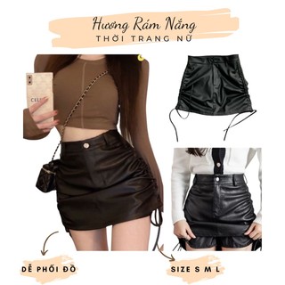 Chân váy da rút dây🍋 siêu HOT lưng cao bao sang chảnh 🥭🥭🥭