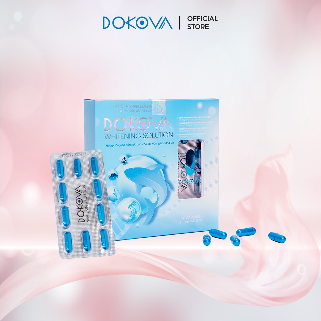 Viên uống dưỡng trắng da mờ nám - DOKOVA WHITENING SOLUTION 20 viên/hộp
