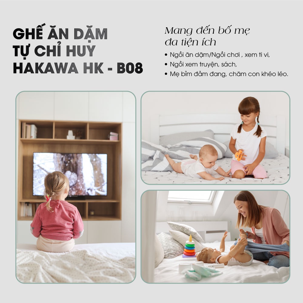 Ghế ăn dặm cho bé HAKAWA - HK-B08 - Bảo hàng chính hãng 3 năm