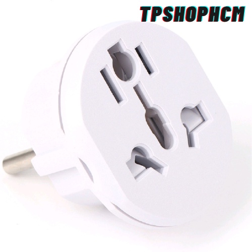Phích cắm điện chuyển đổi 2 chấu đầu tròn AU US UK qua EU công suất lớn AC 250V đa năng tiện dụng
