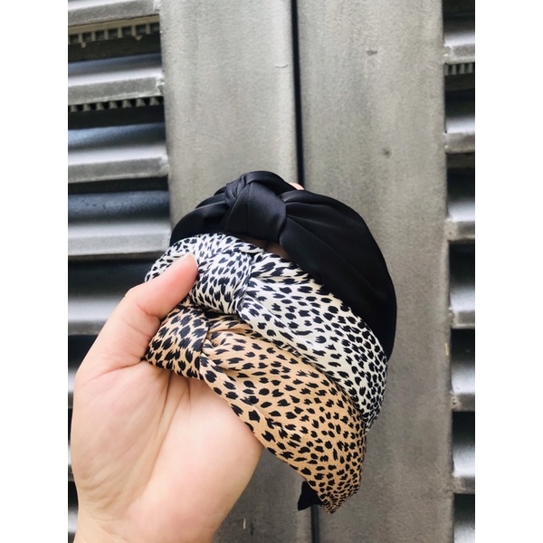 Cài tóc, băng đô tóc màu đen, hình beo đơn giãn sang chảnh dễ phối
