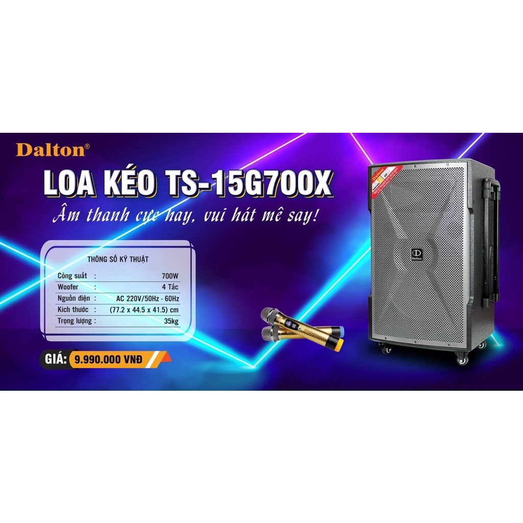 Loa Karaoke di động chính hãng Dalton TS-15G700X