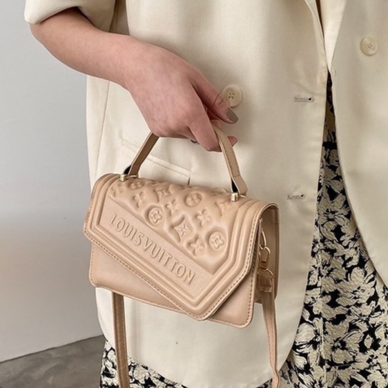 Túi Xách Nữ mini Da Pha Họa Tiết Logo LV,  Đeo Chéo , Đeo Vai , Cầm Tay , Thời Trang Công Sở , Hàng Hiệu , Giá Rẻ
