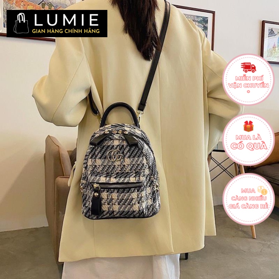 Balo mini đẹp, đeo vai, Túi xách nữ đeo chéo, đi chơi, đi học lumie, da đẹp, cao cấp size 20cm LB120