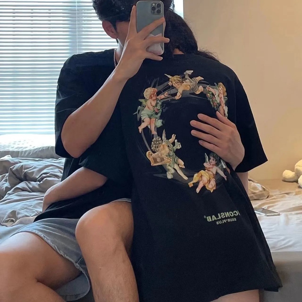 NRVP Áo Thun Unisex Mùa Hè Dáng Suông Tay Cộc Phong Cách Hàn Quốc Cho Nam Nữ