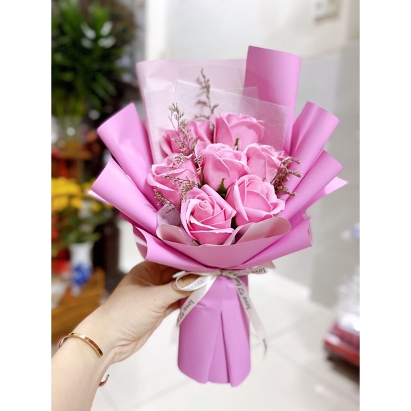 Bó hoa sáp thơm 7 bông lưu hương cực lâu - Món quà ý nghĩa cho người thân và bạn bè