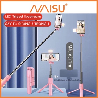 Gậy Chụp Ảnh Tự Sướng Bluetooth, Tripod Livestream 3 chân máy sống, ánh sáng lấp đầy, có thể gấp lại