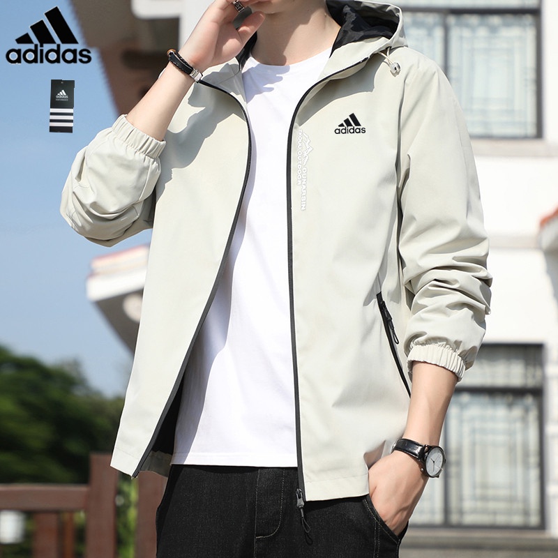 Áo Khoác Thể Thao Adidas 100% Chính Hãng Có Mũ Trùm Thoáng Khí Theo Phong Cách Xuân Thu Dành Cho Nam Và Nữ