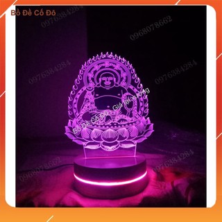 Đèn led3d hình phật di lặc ngồi đài sen