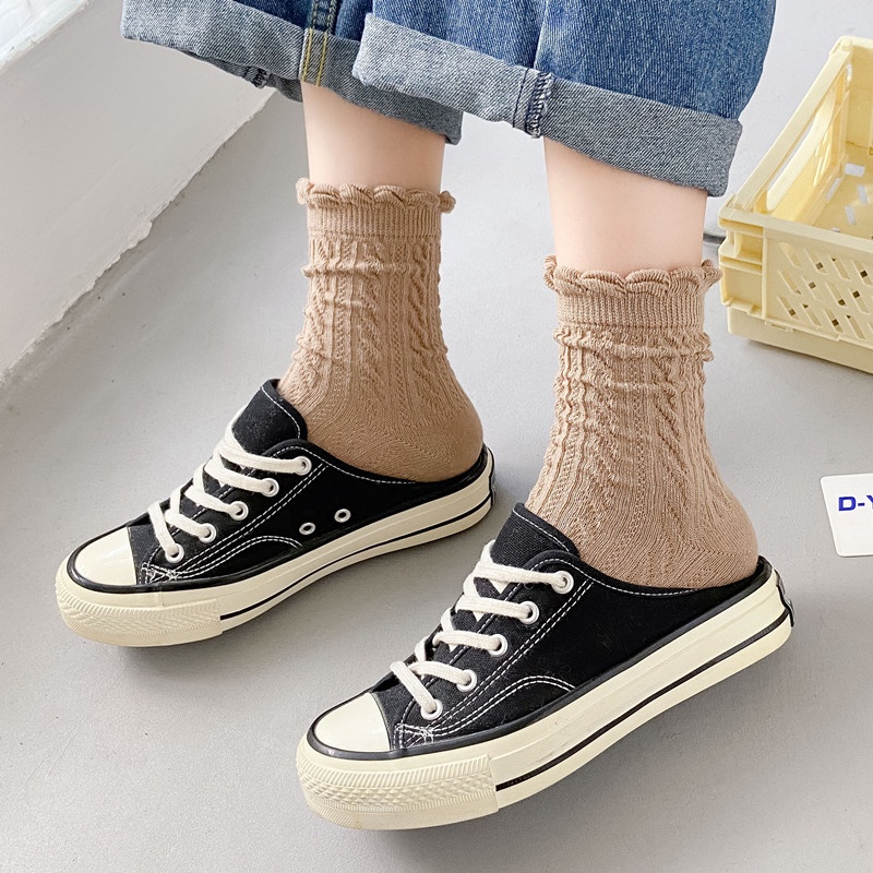 Tất nhún cổ cao, vớ nhún cổ cao phong cách Hàn Quốc siêu xinh
