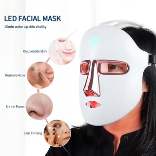 Mặt Nạ Đèn LED 7 Màu Sắc Làm Săn Chắc Da Chống Nếp Nhăn Lão Hóa Dưỡng Ẩm