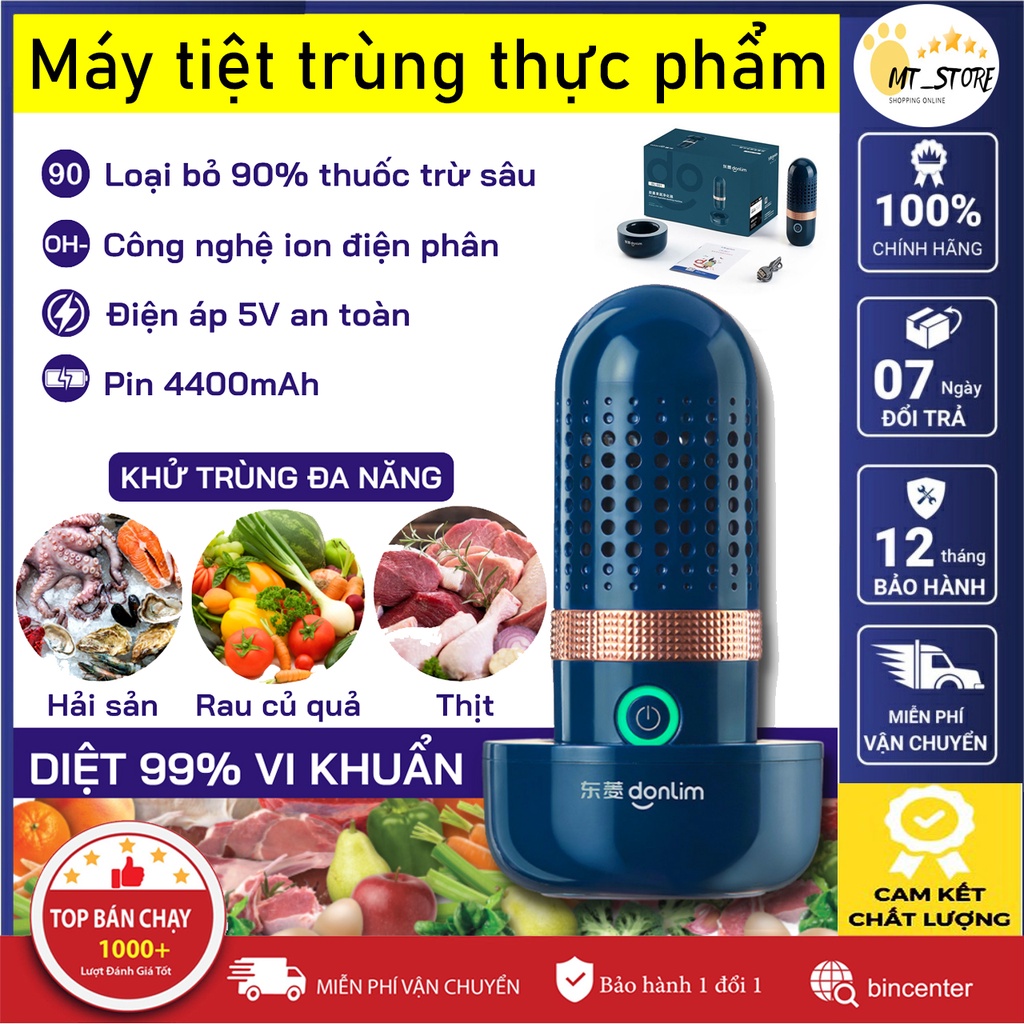 Máy rửa rau quả Donlim Chính Hãng - Bảo Hành 1 Đổi 1 - Máy khử độc tiệt trùng thực phẩm bằng công nghệ điện phân nước