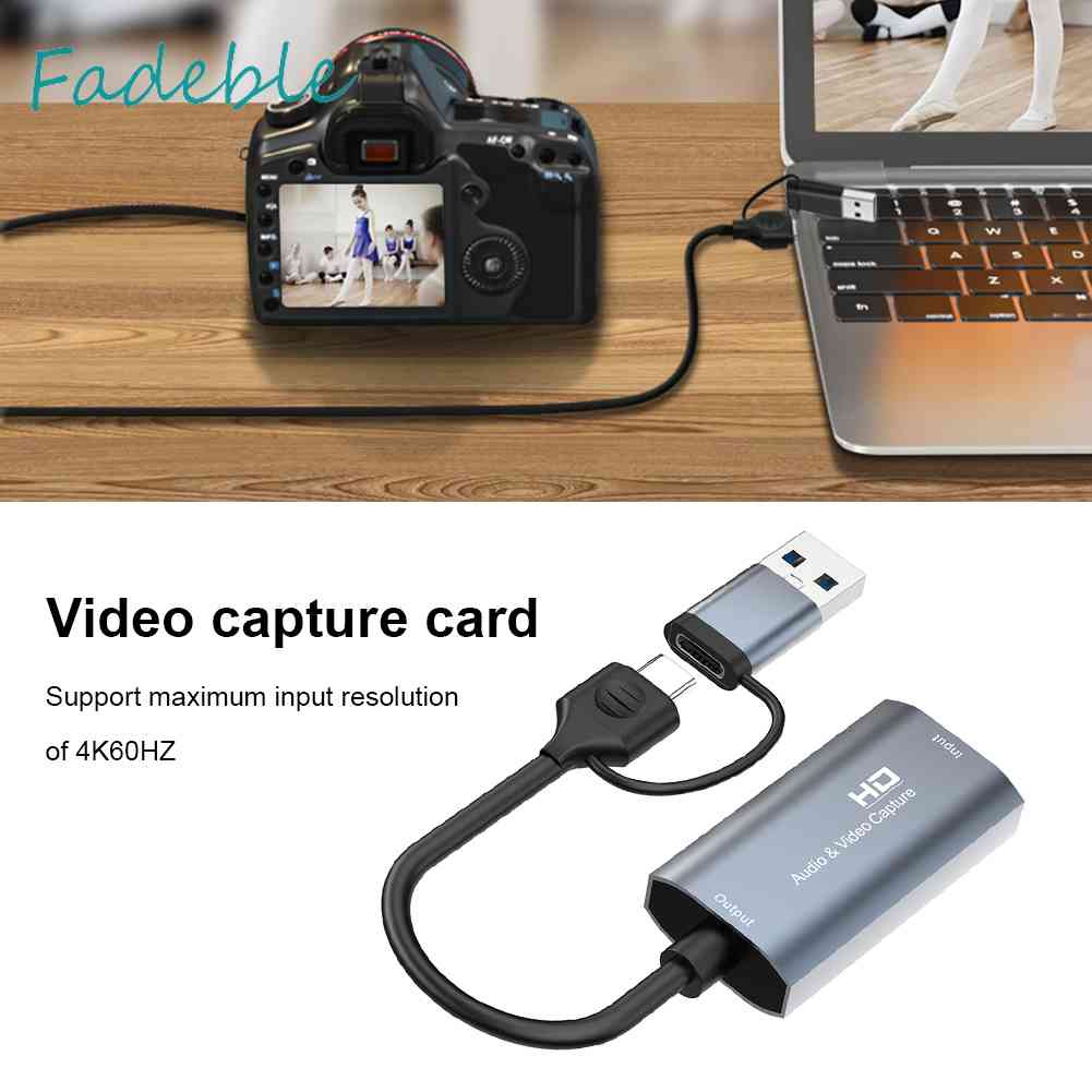 Type-C Audio Capture Card HDMI-compatible USB Video Grabber for PC Game Camera