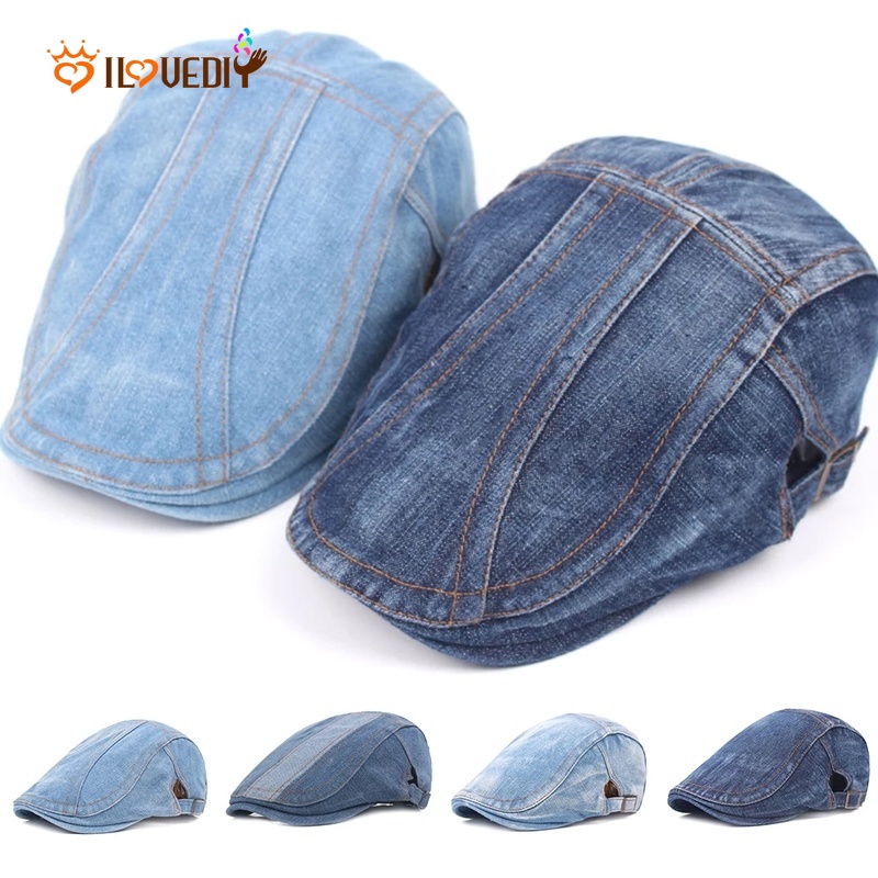 Mũ beret denim Thời Trang Mùa Thu Cho Nam Và Nữ