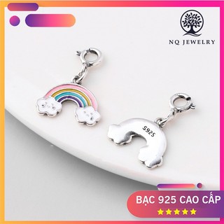 Charm bạc treo hình cầu vồng