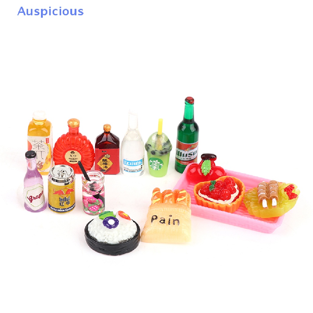 Set 5 Mô Hình Chai Nước Tráng Miệng Mini Tỉ Lệ 1: 12 Trang Trí Nhà Búp Bê
