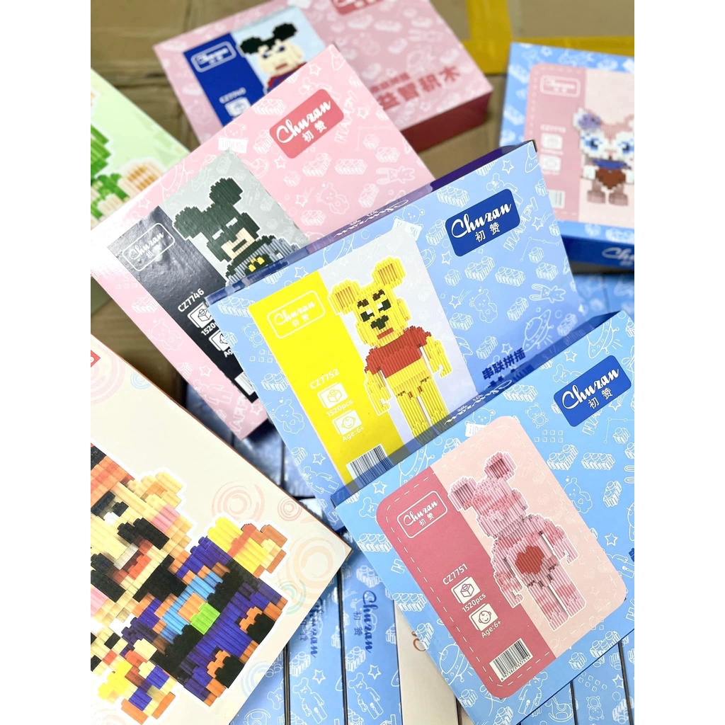 Lego size trung đồ chơi lắp ráp cho bé 1520 miếng đồ chơi xếp hình 3d hoạt hình dễ thương