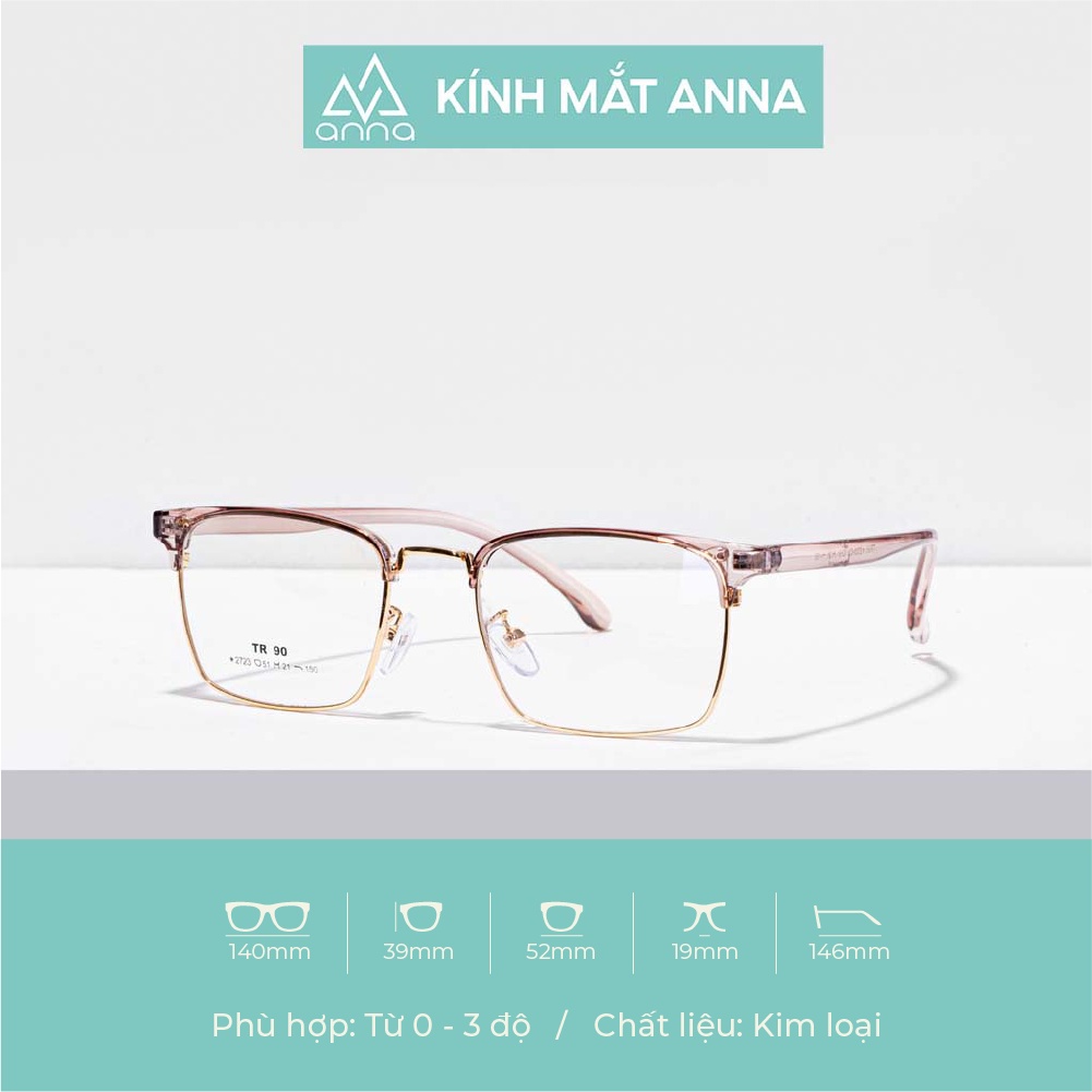 Gọng kính mắt ANNA thời trang nữ nam nữ chất liệu kim loại 250KL039