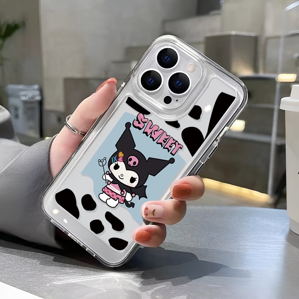 Ốp Điện Thoại Trong Suốt Họa Tiết Bò Sữa Kuromi Cho iphone 14ProMax 14Plus 13 11 12 7Plus X XR