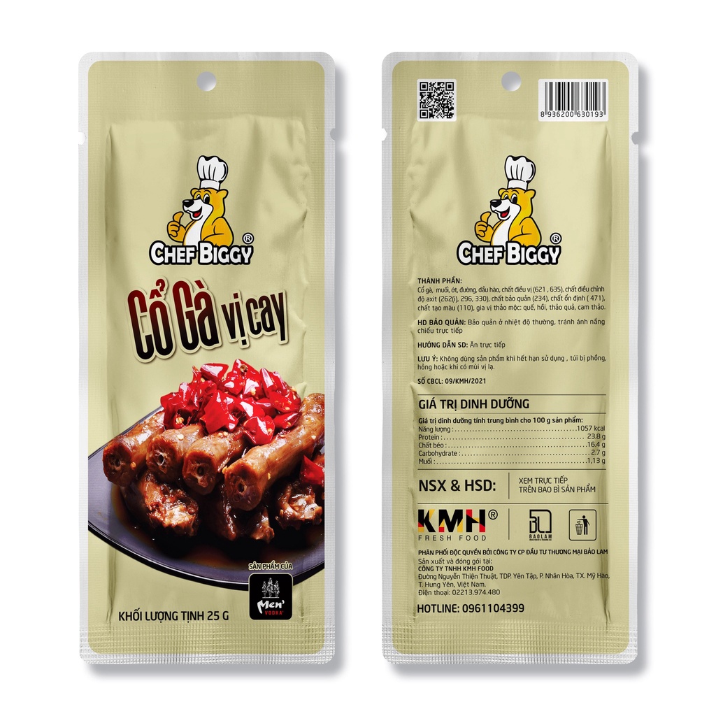 1 bịch (10 chiếc) Cổ gà CHEF BIGGY siêu ngon chính hãng - Hàng Việt Nam, có chứng nhận vệ sinh an toàn thực phẩm