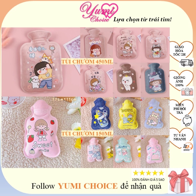 Túi sưởi ấm bụng kinh /Freeship/ Túi sưởi đổ nước 450ml chườm nóng giảm đau bụng kinh, giữ ấm tay chân