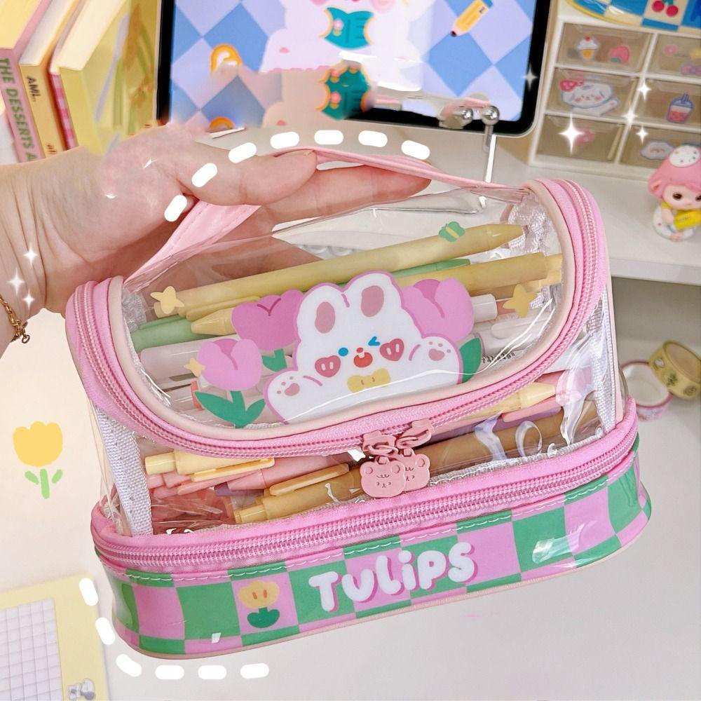 Túi Đựng Mỹ Phẩm Di Động Họa Tiết Gấu Hoạt Hình Dễ Thương