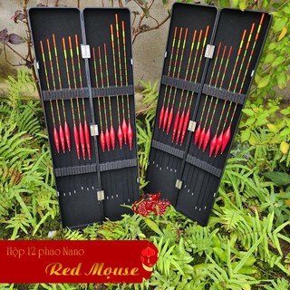 Hộp phao câu đài Nano 12 quả Red Mouse đầy đủ thông số, nhạy cá tín hiệu chuẩn HP5