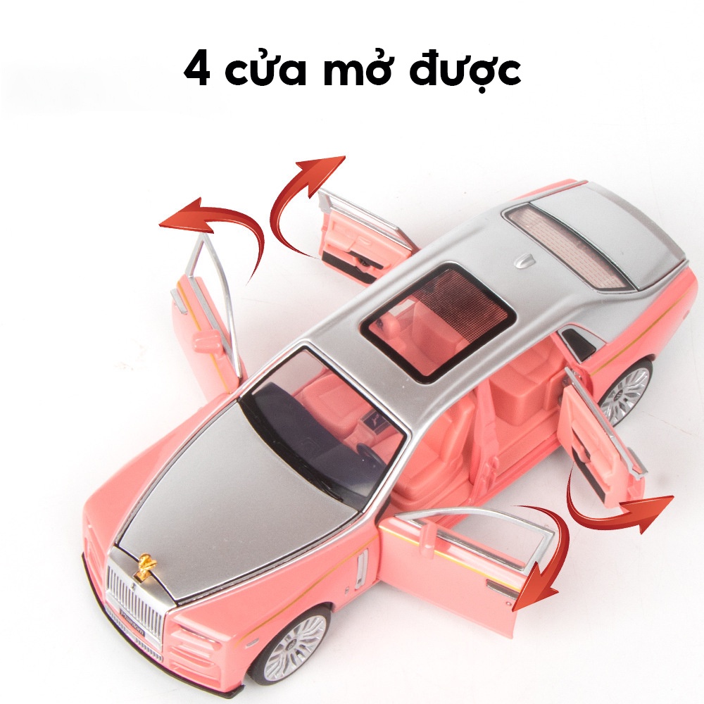 Mô hình xe ô tô Rolls Royce Phantom VIII tỉ lệ 1:32 mở full cửa cốp, có âm thanh đèn