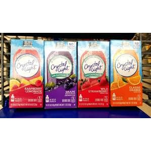 Crystal Light Bột Pha Nước Trái Cây Không Đường Tiện Lợi Thơm Ngon Cho Người Ăn Kiêng