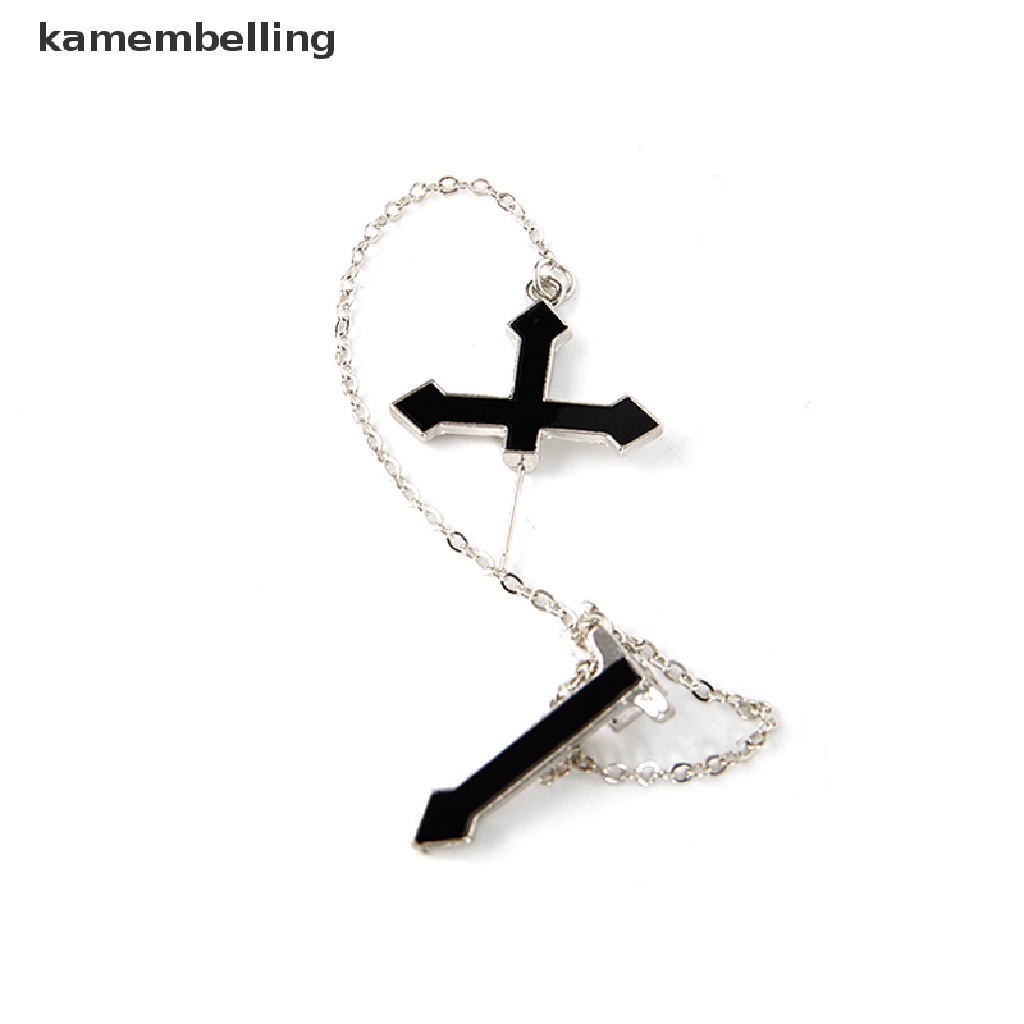 Kamembelling Hoa Tai Dáng Dài Hình Thánh Giá Màu Đen Phong Cách Vintage Cho Thanh Thiếu Niên
